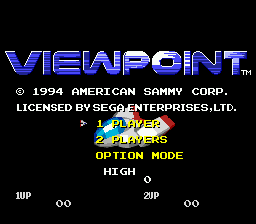 Viewpoint title screen for Sega Genesis